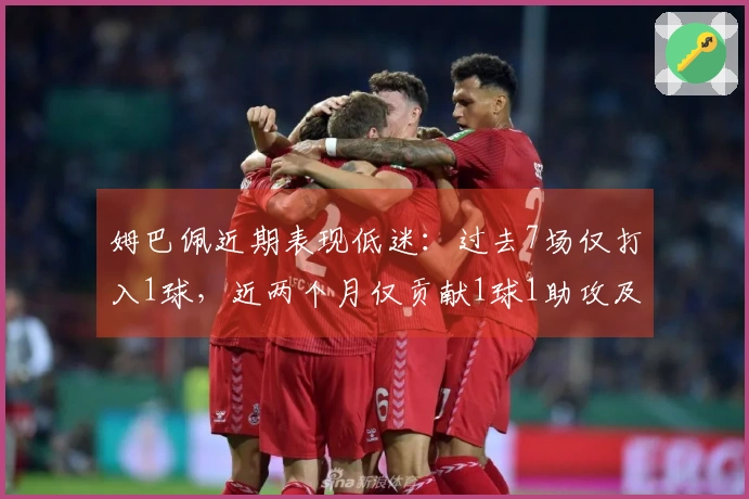 姆巴佩近期表现低迷：过去7场仅打入1球，近两个月仅贡献1球1助攻及3张黄牌